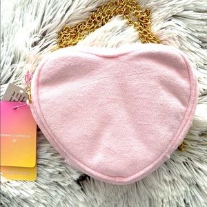 STONEY CLOVER LANE X Target Terry Cloth Heart Shaped Crossbody Heart Pur…